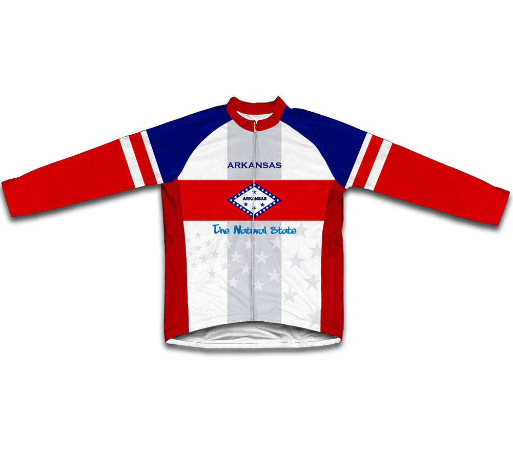 Arkansas Flag Short Sleeve Cycling Jersey for Men and Women