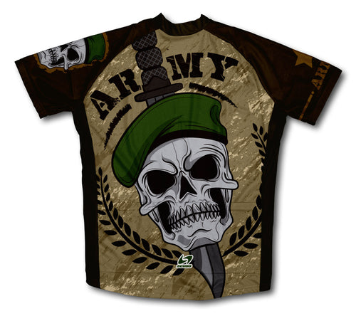 Army Skull Short Sleeve Cycling Jersey for Men and Women