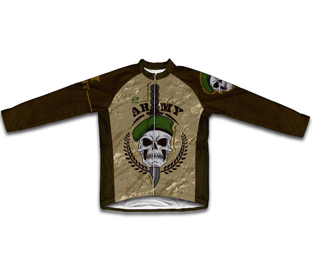 Army Skull Short Sleeve Cycling Jersey for Men and Women