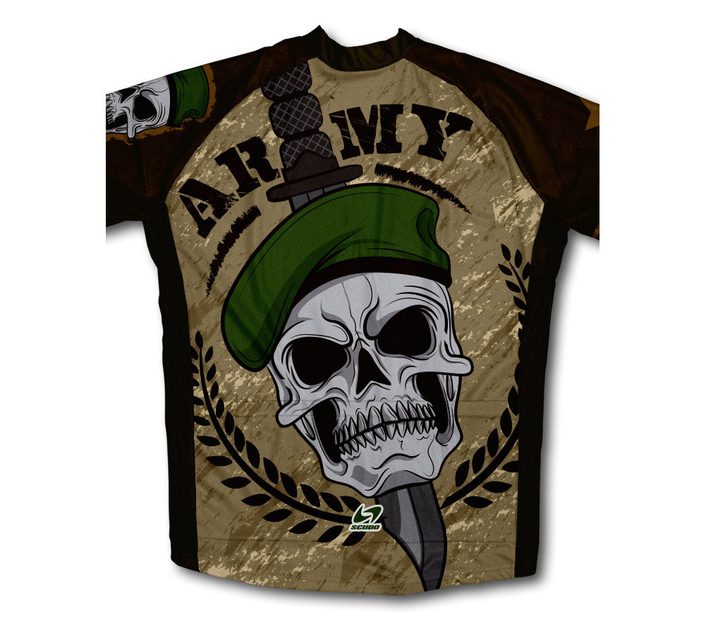 Army Skull Short Sleeve Cycling Jersey for Men and Women