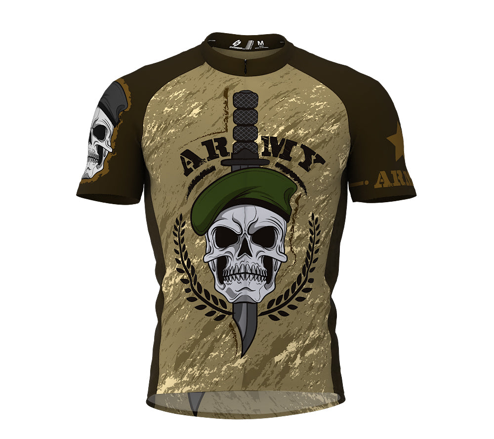 Army Skull Cycling Jersey Short Sleeve for Men and Women