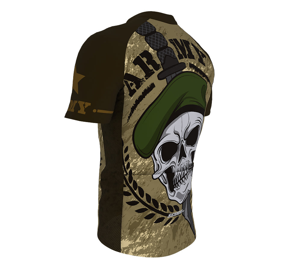 Army Skull Cycling Jersey Short Sleeve for Men and Women