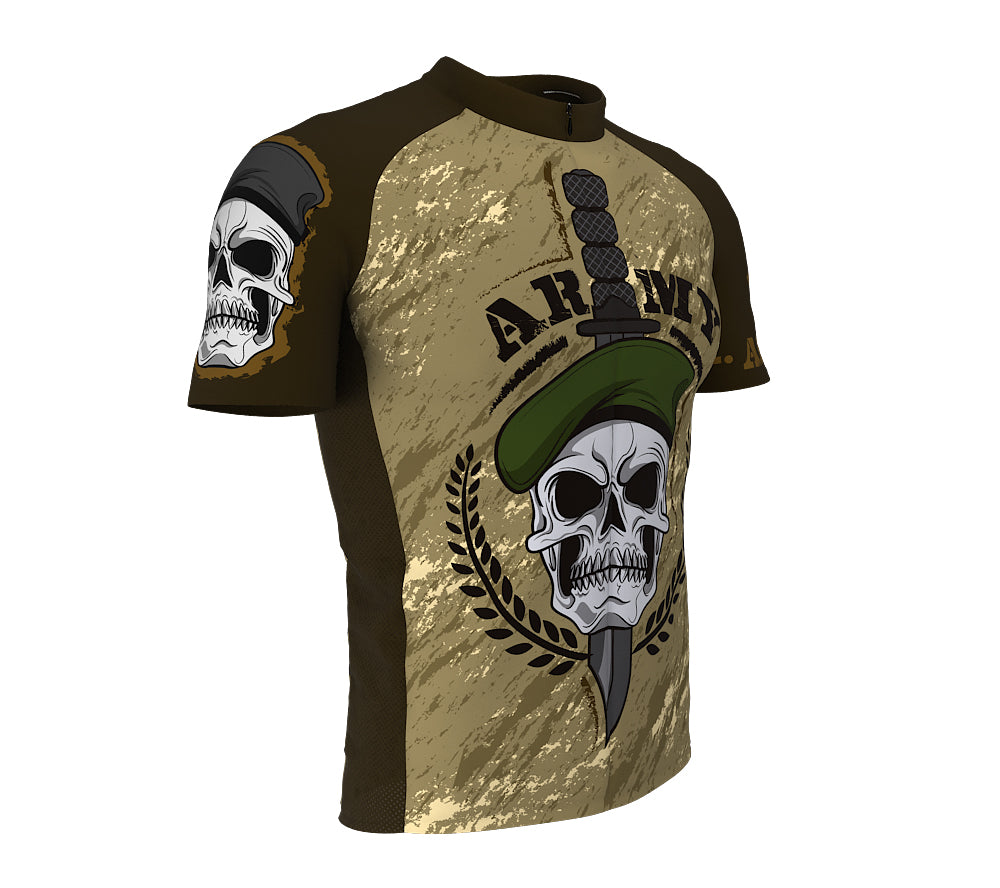 Army Skull Cycling Jersey Short Sleeve for Men and Women