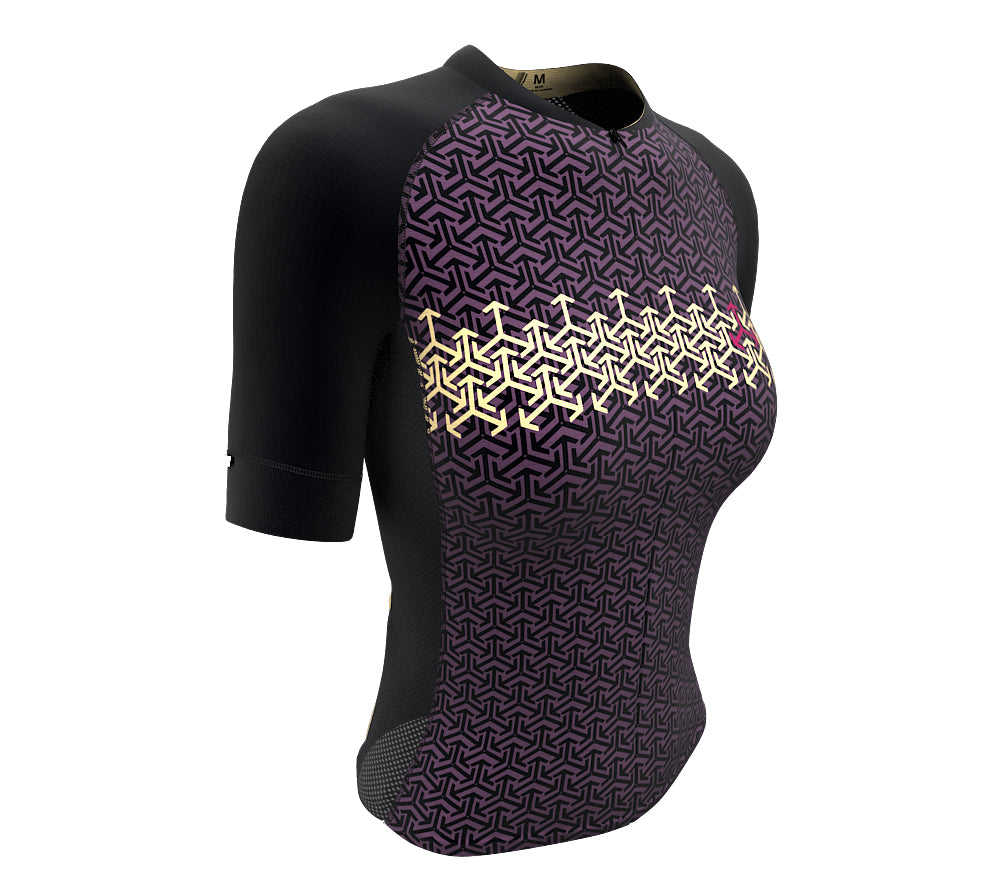 Arrows Purple Short Sleeve Cycling PRO Jersey