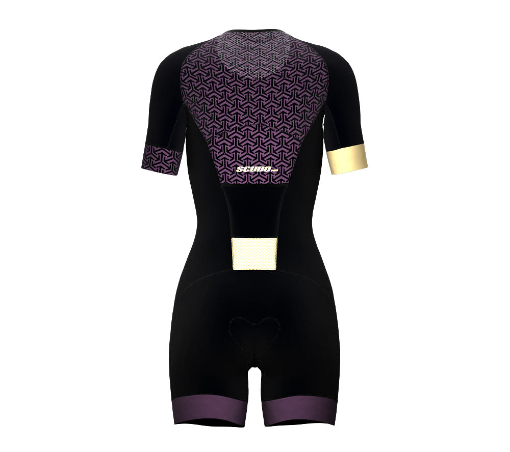 Arrows Purple Scudopro Cycling Skin Suit Short Sleeve for Woman