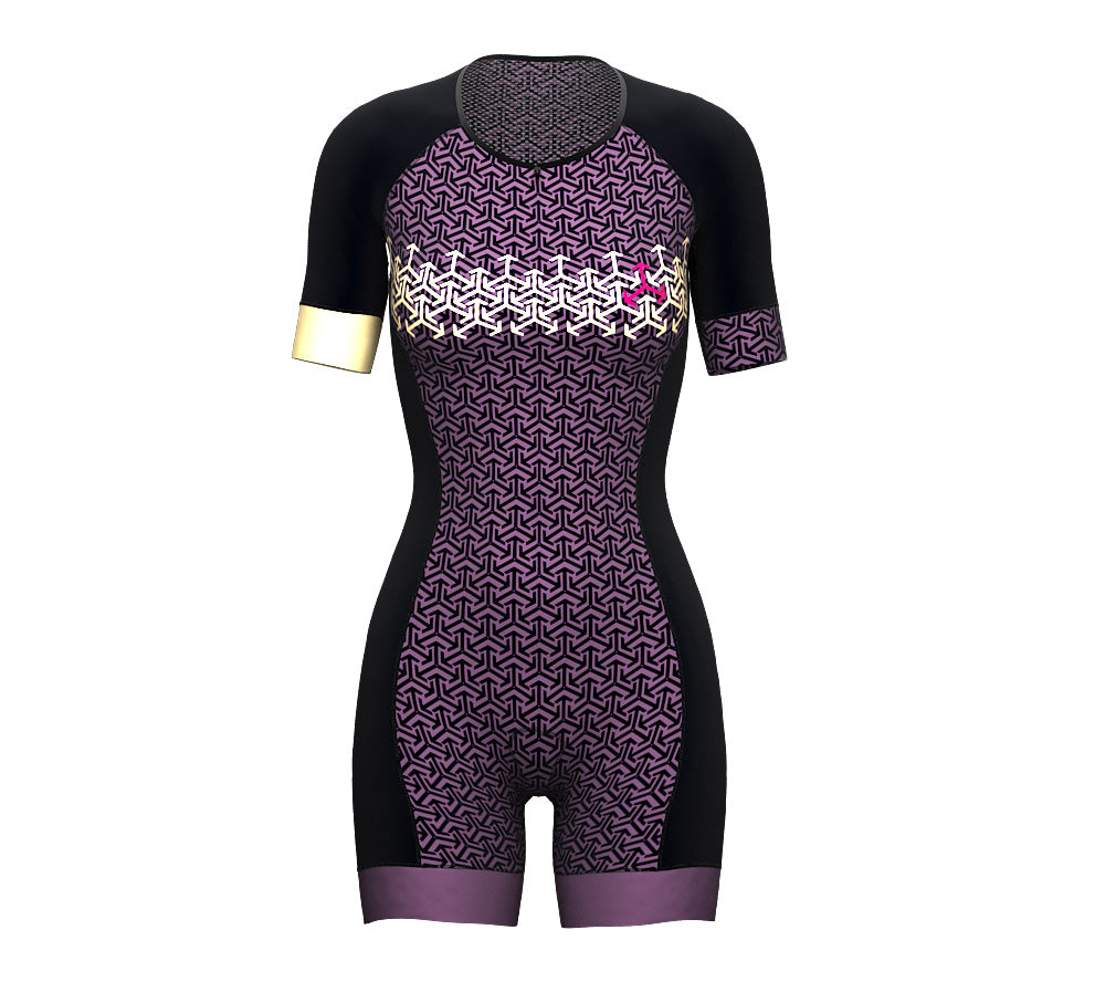 Arrows Purple Scudopro Cycling Skin Suit Short Sleeve for WomanArrows Purple Scudopro Cycling Skin Suit Short Sleeve for Woman