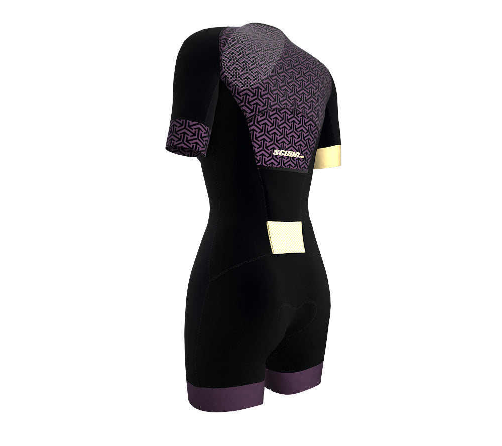 Arrows Purple Scudopro Cycling Skin Suit Short Sleeve for Woman