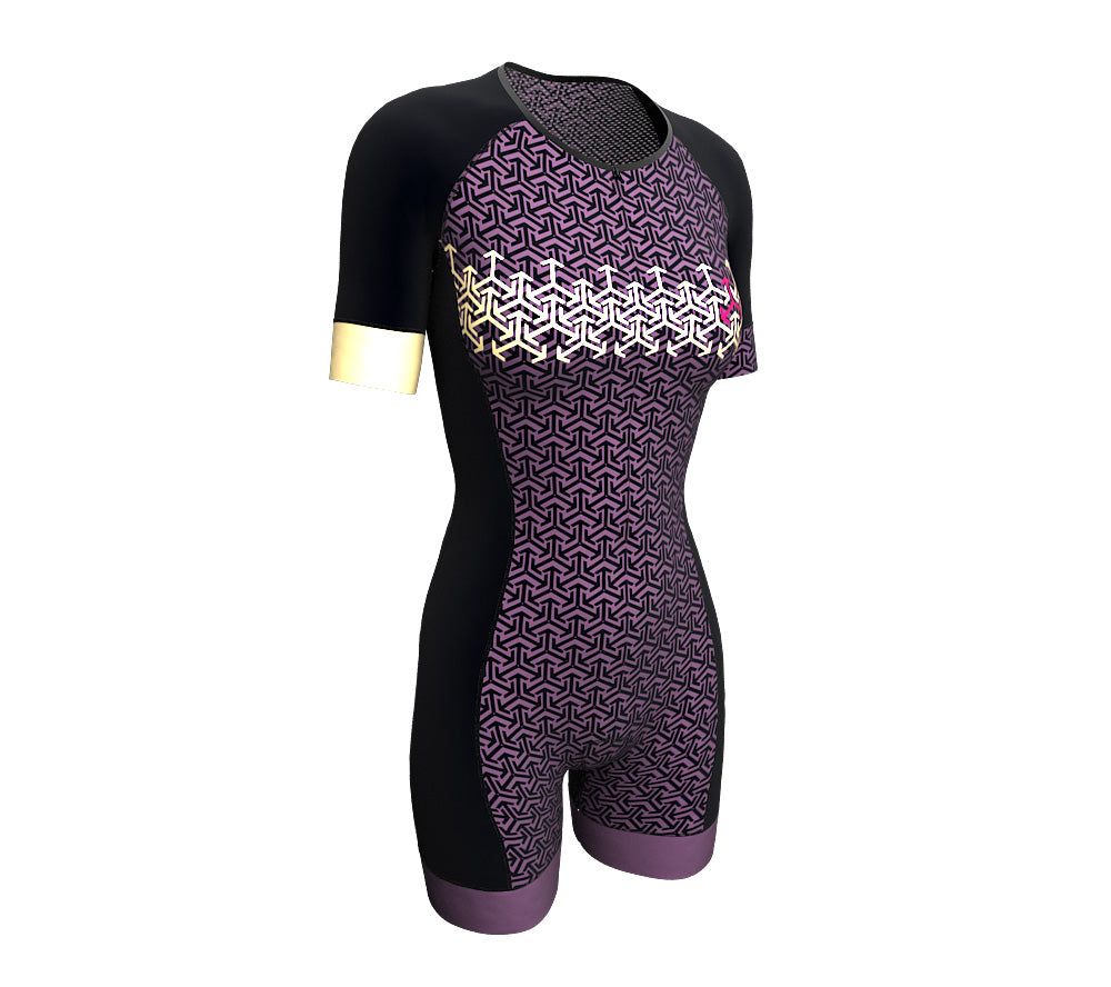 Arrows Purple Scudopro Cycling Skin Suit Short Sleeve for Woman