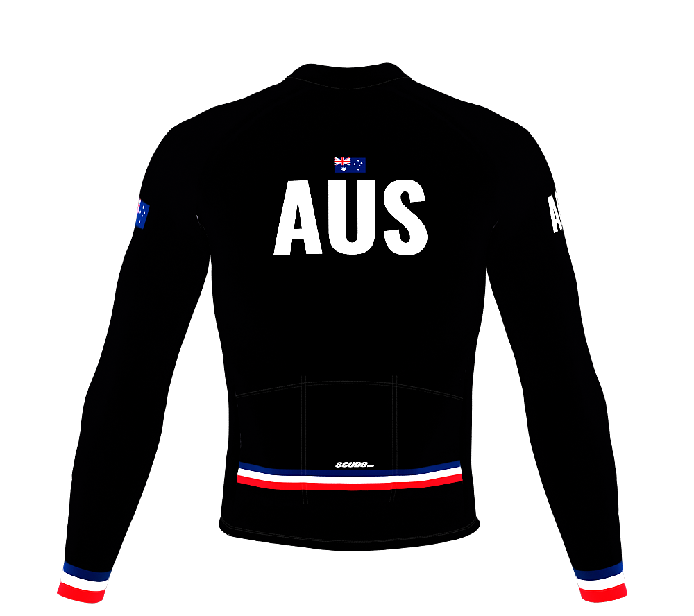 ScudoPro Pro Thermal Long Sleeve Cycling Jersey Country CODE Australia Black | Men and Women
