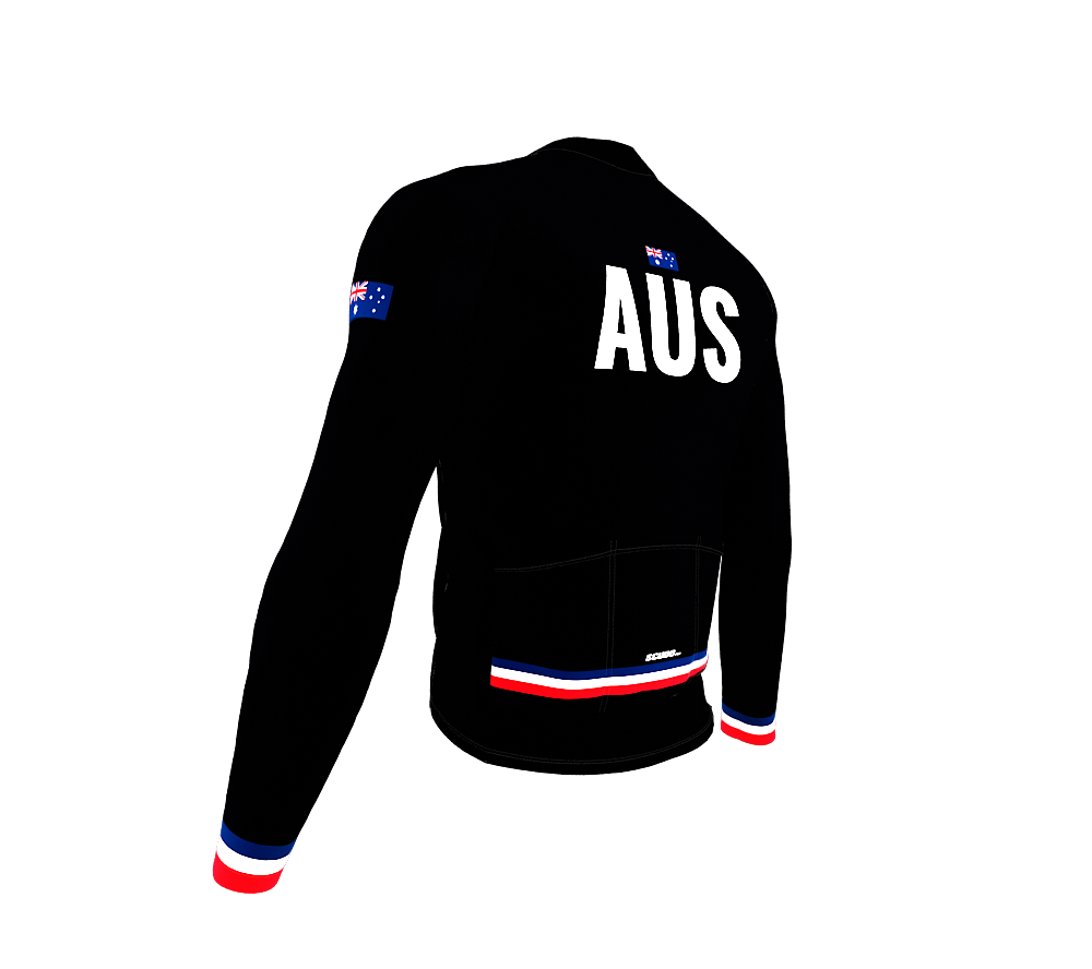 ScudoPro Pro Thermal Long Sleeve Cycling Jersey Country CODE Australia Black | Men and Women