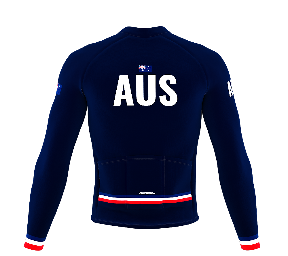 ScudoPro Pro Thermal Long Sleeve Cycling Jersey Country CODE Australia Blue | Men and Women