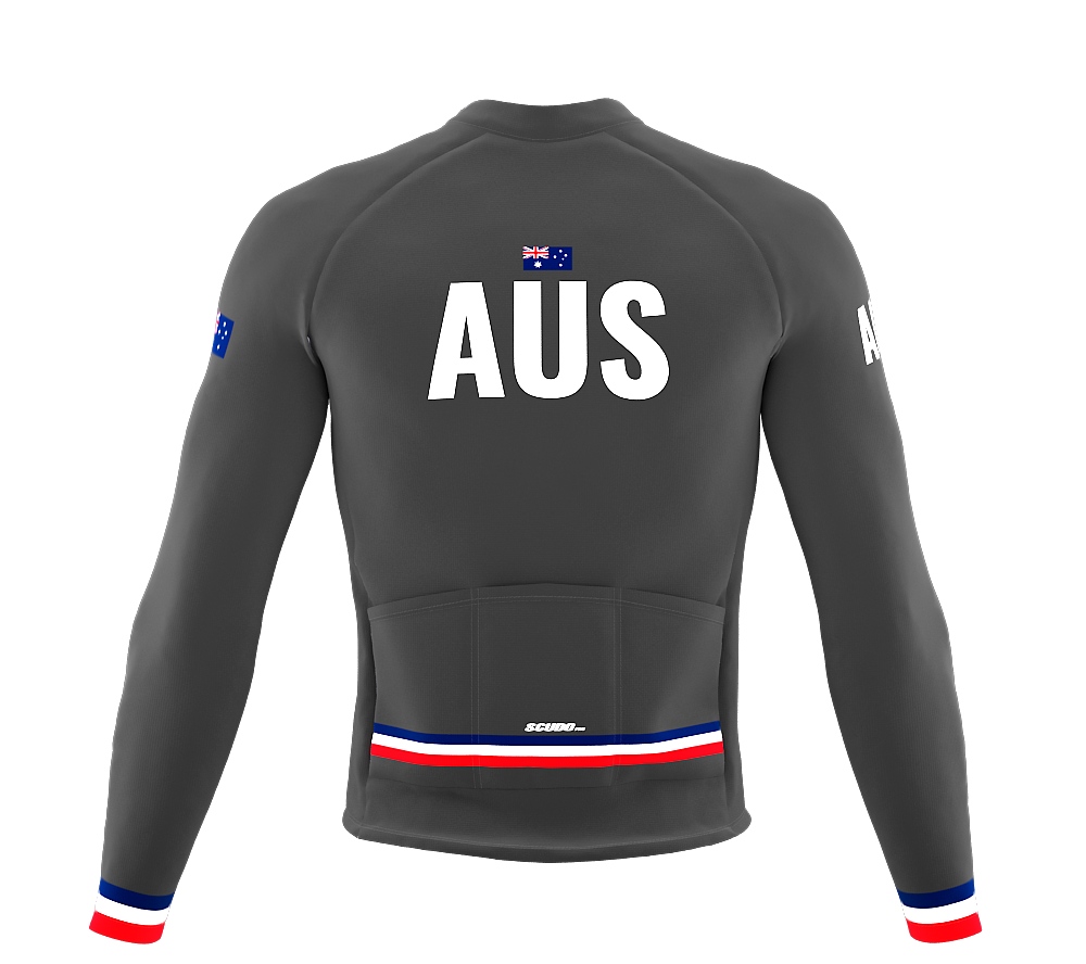 ScudoPro Pro Thermal Long Sleeve Cycling Jersey Country CODE Australia Gray | Men and Women