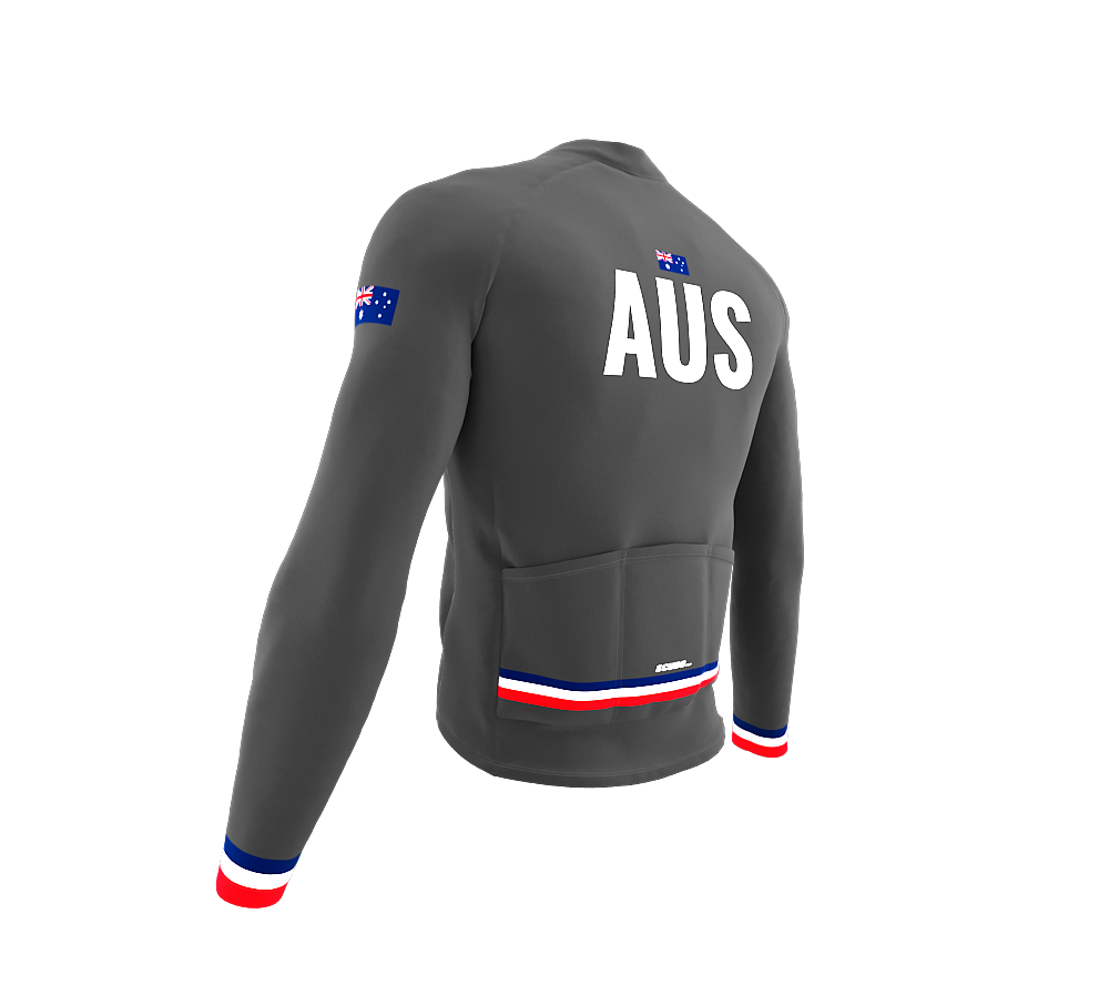 ScudoPro Pro Thermal Long Sleeve Cycling Jersey Country CODE Australia Gray | Men and Women