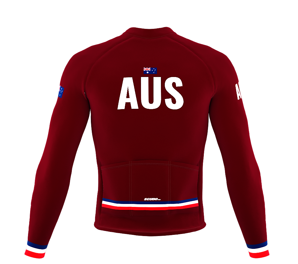 ScudoPro Pro Thermal Long Sleeve Cycling Jersey Country CODE Australia Vine | Men and Women