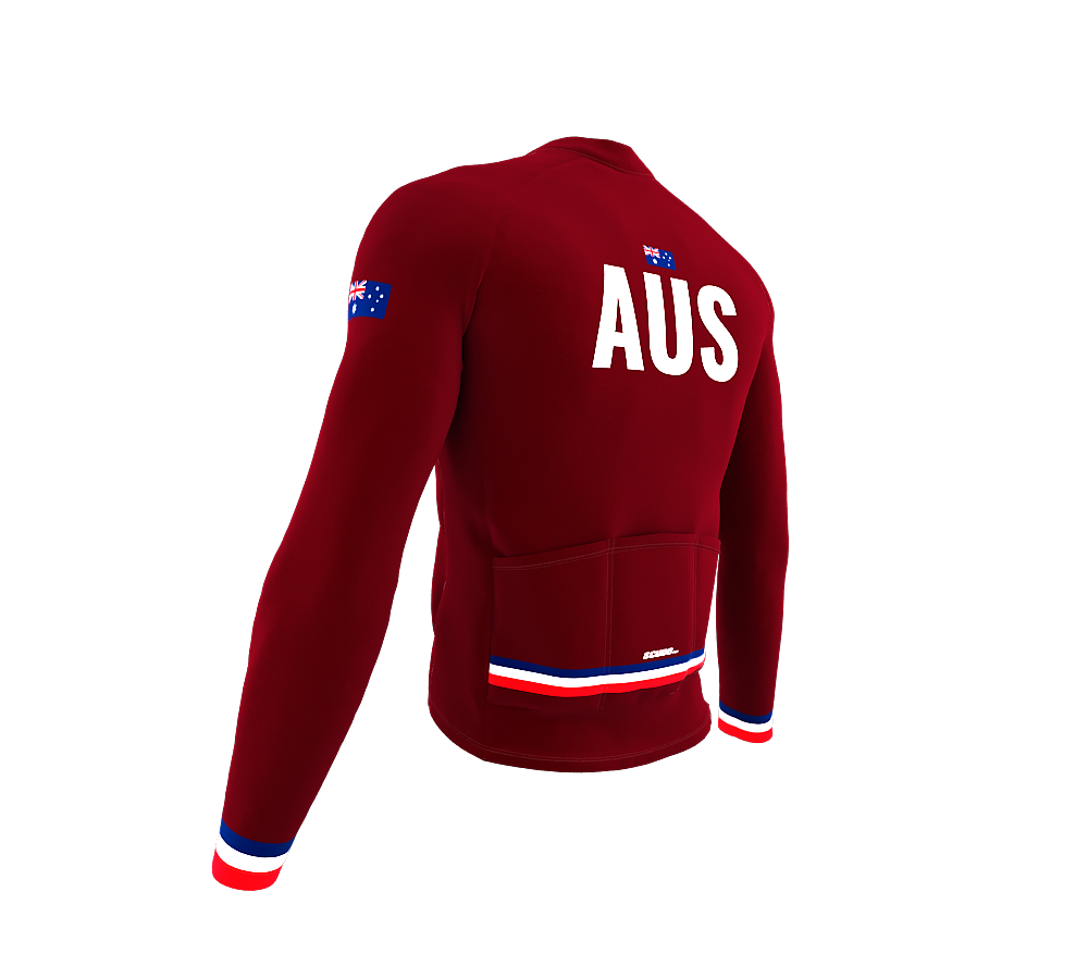 ScudoPro Pro Thermal Long Sleeve Cycling Jersey Country CODE Australia Vine | Men and Women