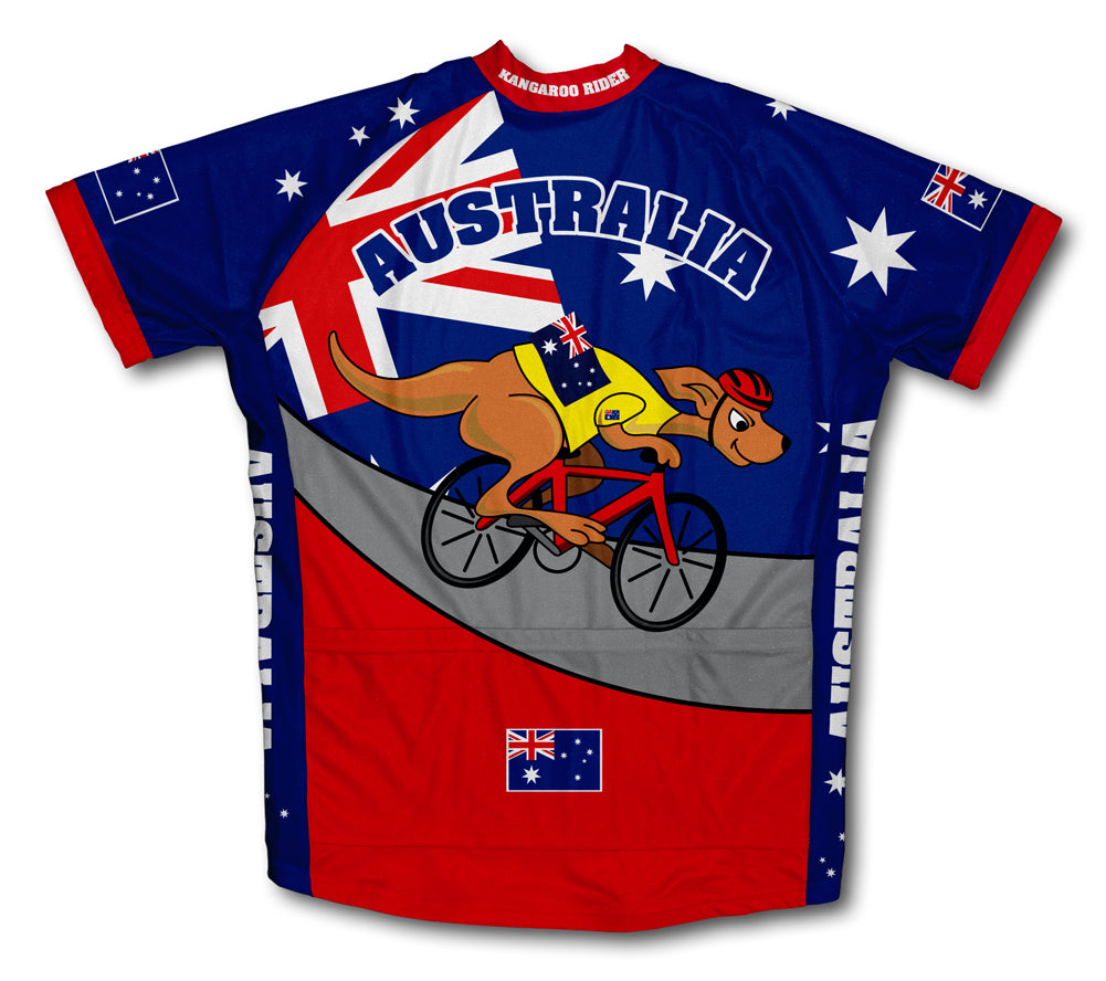 Australia Kangaroo Rider Short Sleeve Cycling Jersey for Men and Women