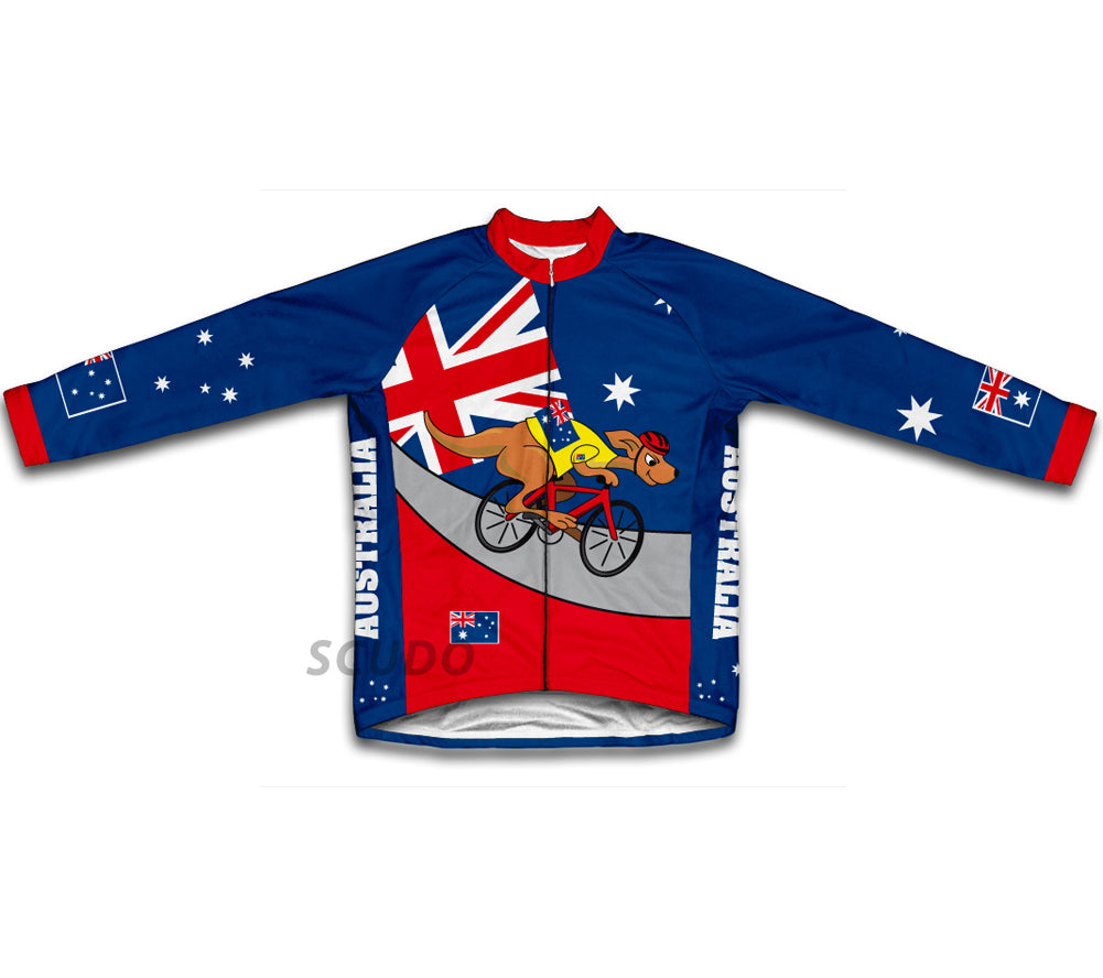 Australia Kangaroo Rider Winter Thermal Cycling Jersey
