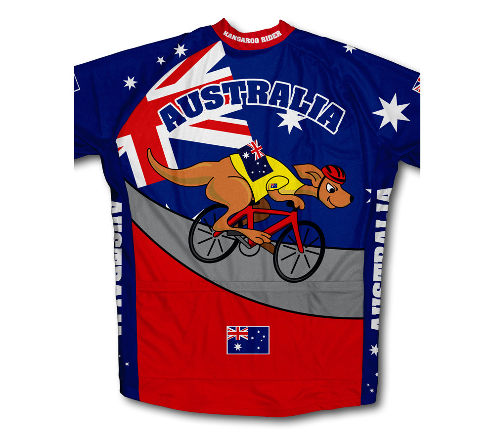 Australia Kangaroo Rider Short Sleeve Cycling Jersey for Men and Women