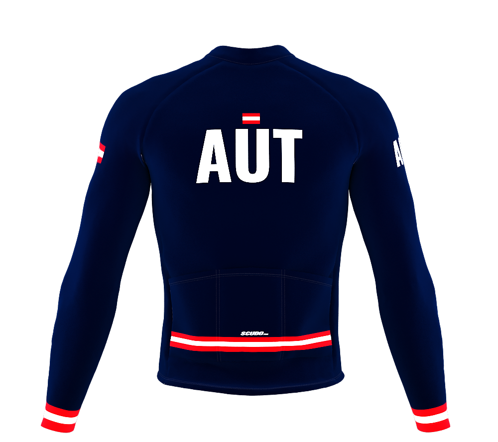 ScudoPro Pro Thermal Long Sleeve Cycling Jersey Country CODE Austria Blue | Men and Women