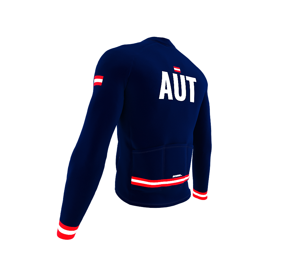 ScudoPro Pro Thermal Long Sleeve Cycling Jersey Country CODE Austria Blue | Men and Women
