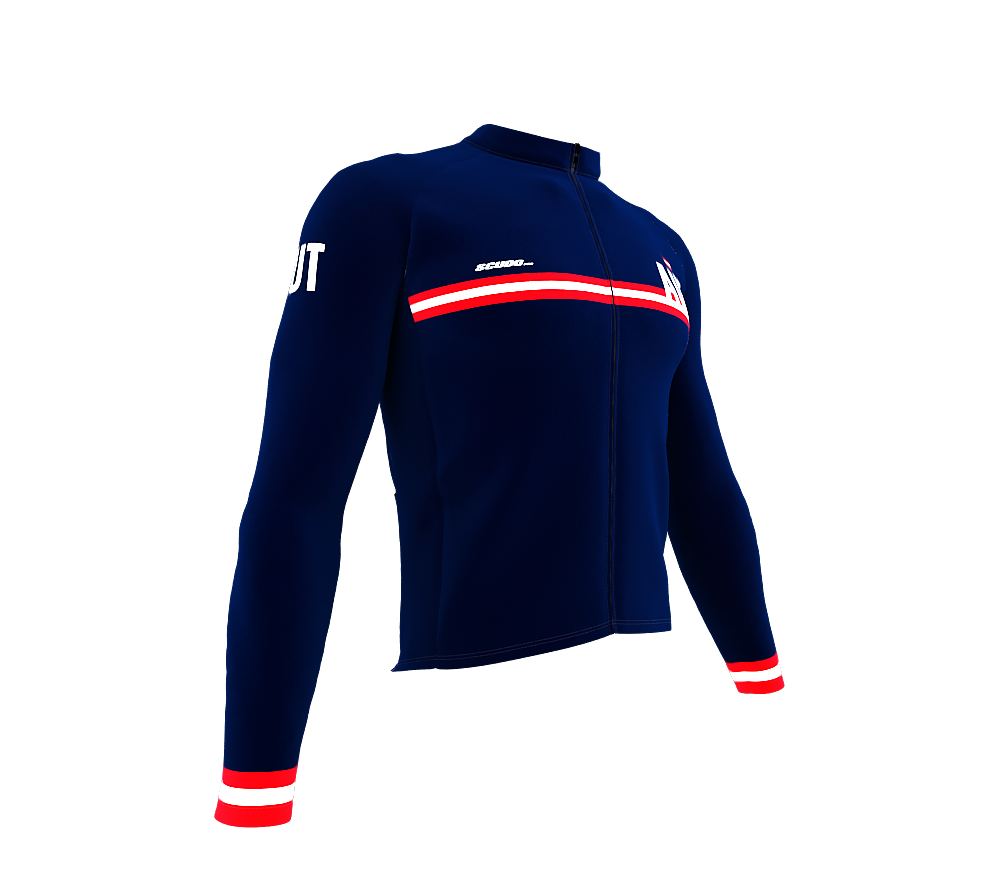ScudoPro Pro Thermal Long Sleeve Cycling Jersey Country CODE Austria Blue | Men and Women