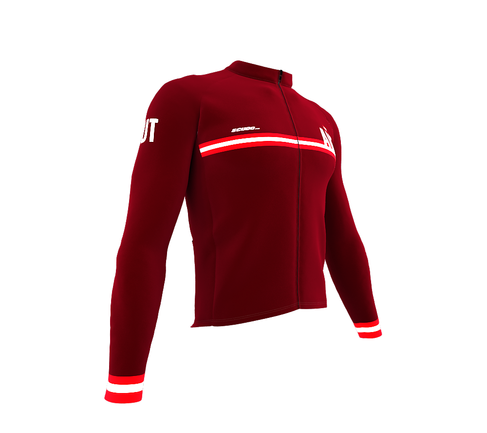 ScudoPro Pro Thermal Long Sleeve Cycling Jersey Country CODE Austria Vine | Men and Women