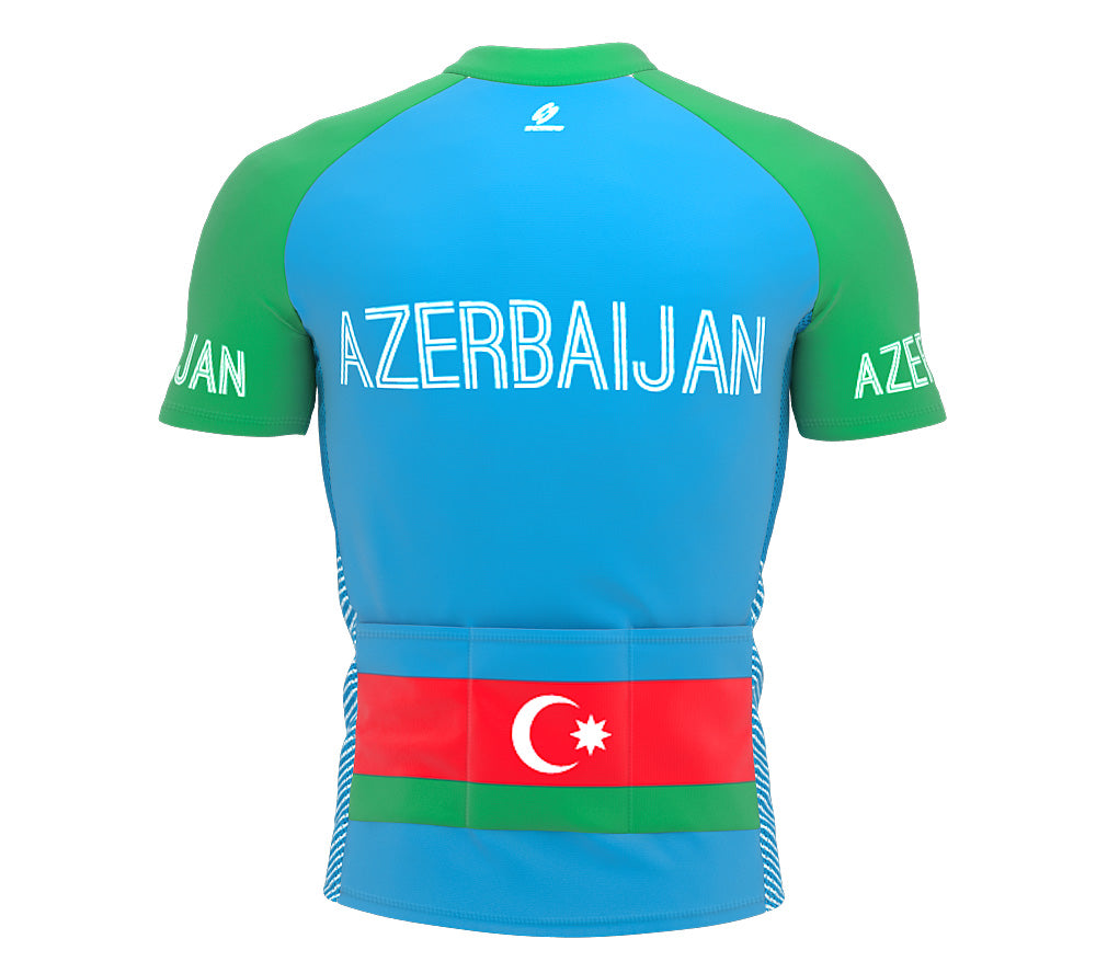 Azerbaijan  Full Zipper Bike Short Sleeve Cycling Jersey