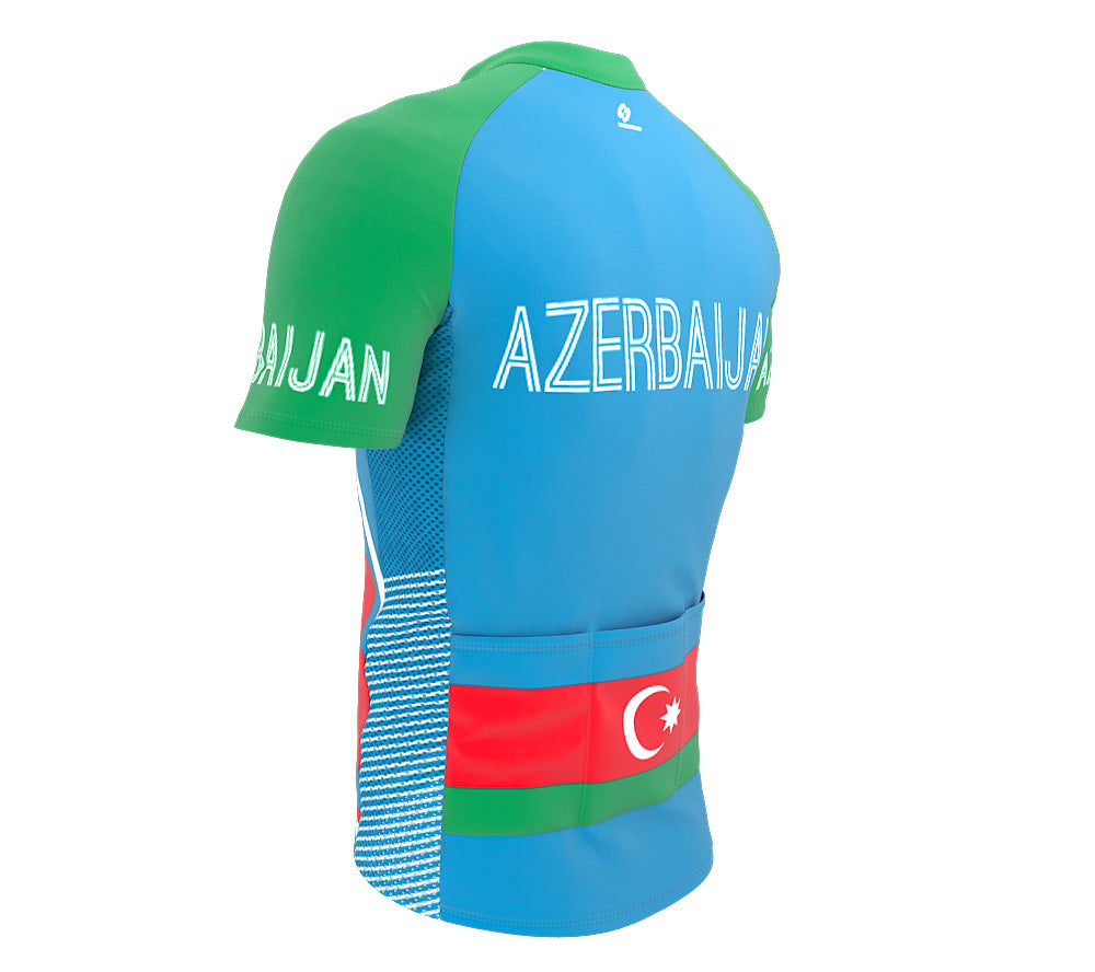 Azerbaijan  Full Zipper Bike Short Sleeve Cycling Jersey