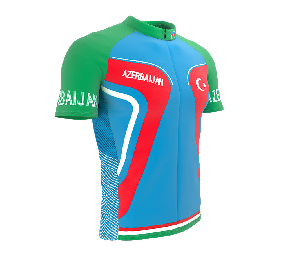 Azerbaijan  Full Zipper Bike Short Sleeve Cycling Jersey