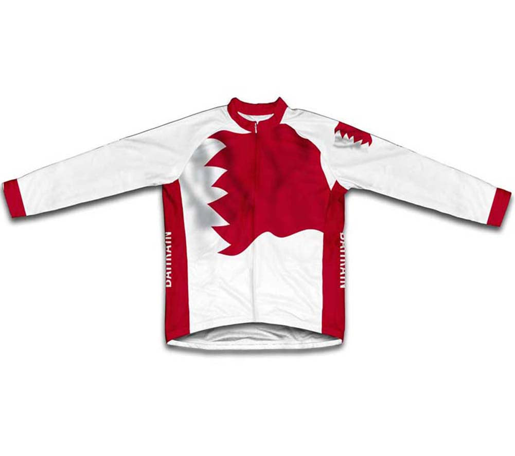 Bahrain Flag Winter Thermal Cycling Jersey