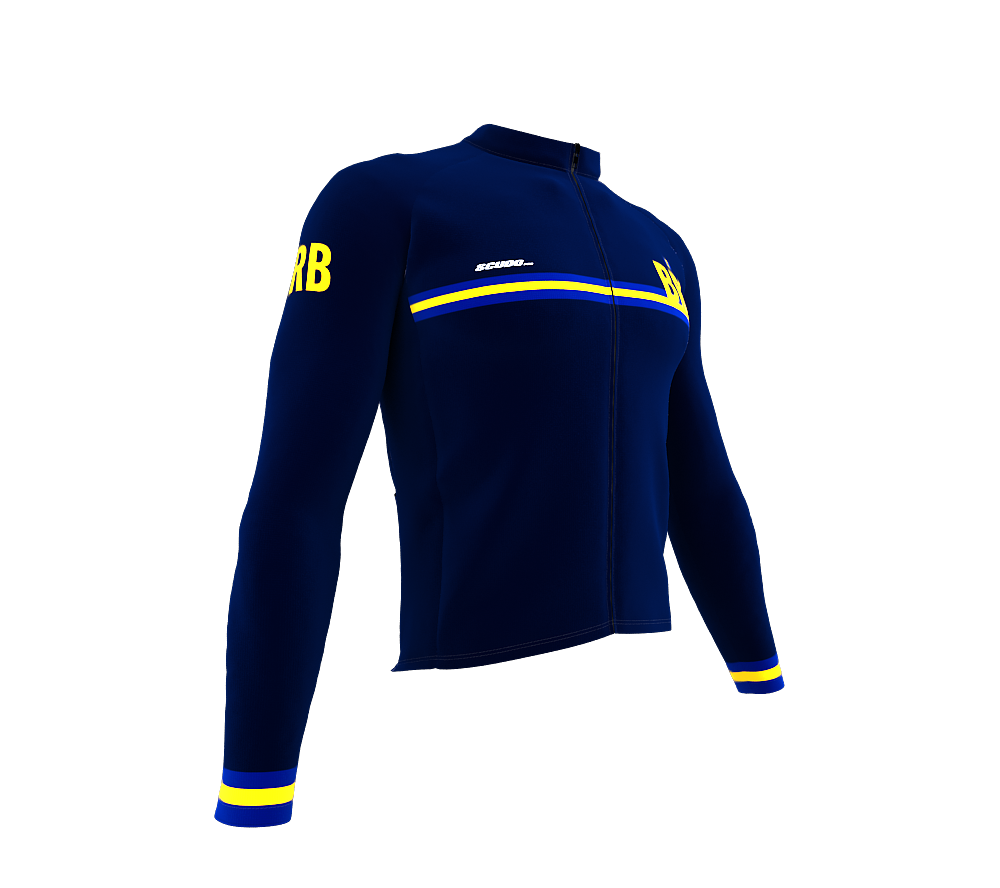ScudoPro Pro Thermal Long Sleeve Cycling Jersey Country CODE Barbados Blue | Men and Women