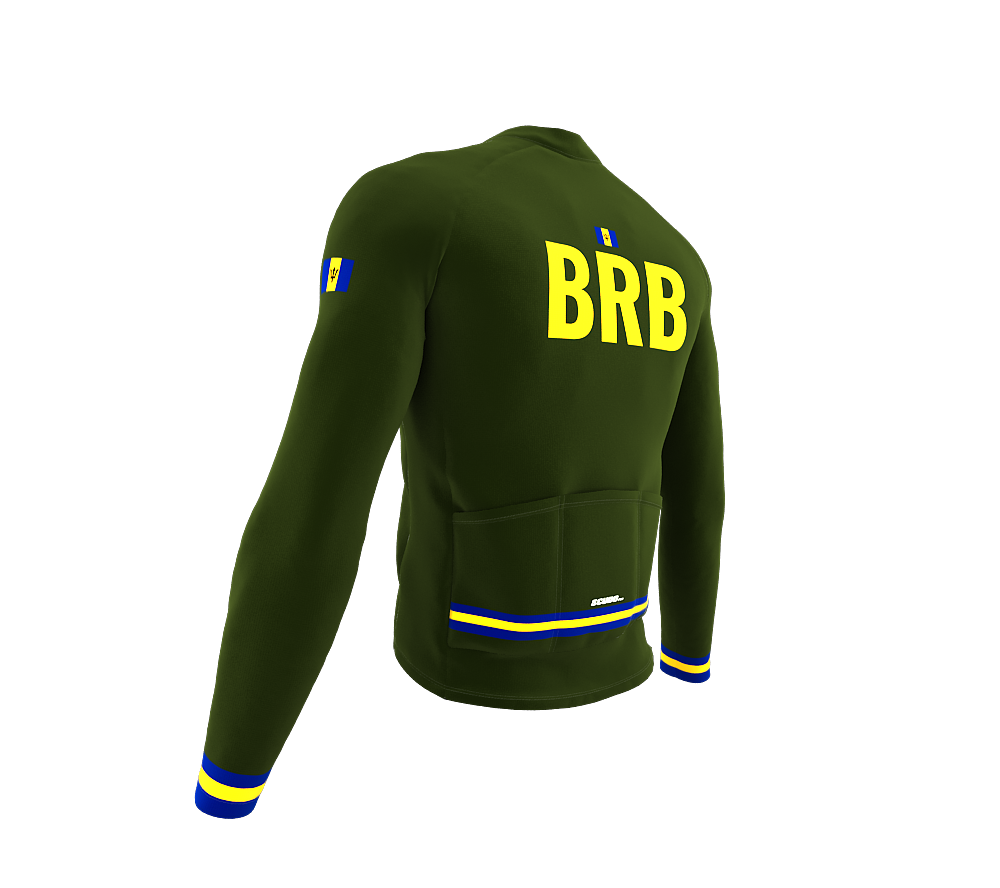 ScudoPro Pro Thermal Long Sleeve Cycling Jersey Country CODE Barbados Green | Men and Women