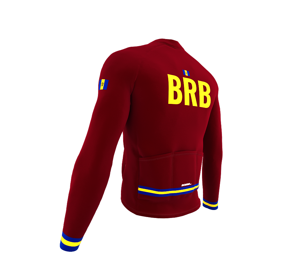 ScudoPro Pro Thermal Long Sleeve Cycling Jersey Country CODE Barbados Vine | Men and Women