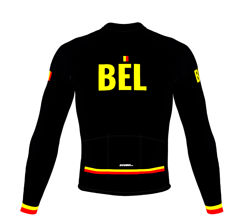 ScudoPro Pro Thermal Long Sleeve Cycling Jersey Country CODE Belgium Black | Men and Women