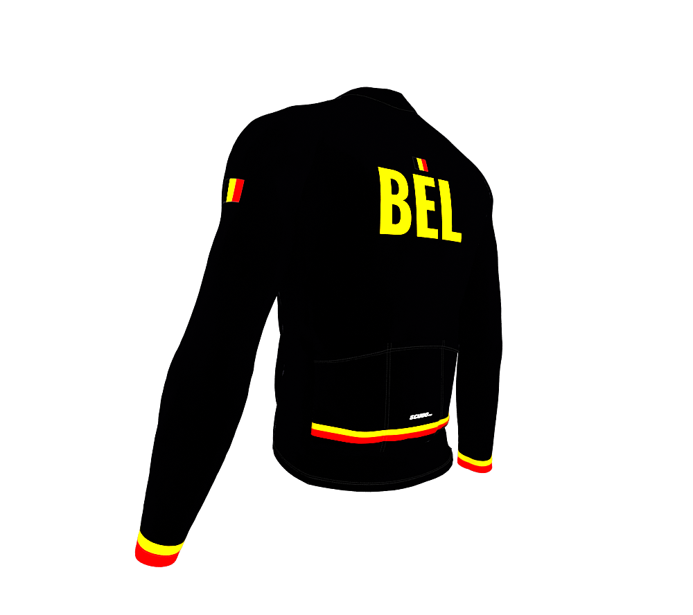 ScudoPro Pro Thermal Long Sleeve Cycling Jersey Country CODE Belgium Black | Men and Women