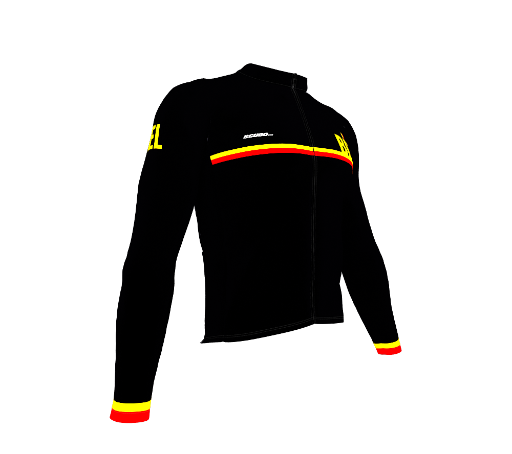 ScudoPro Pro Thermal Long Sleeve Cycling Jersey Country CODE Belgium Black | Men and Women