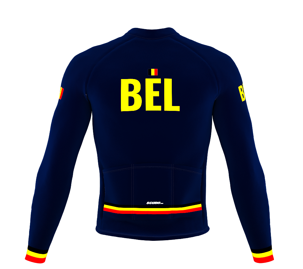 ScudoPro Pro Thermal Long Sleeve Cycling Jersey Country CODE Belgium Blue | Men and Women