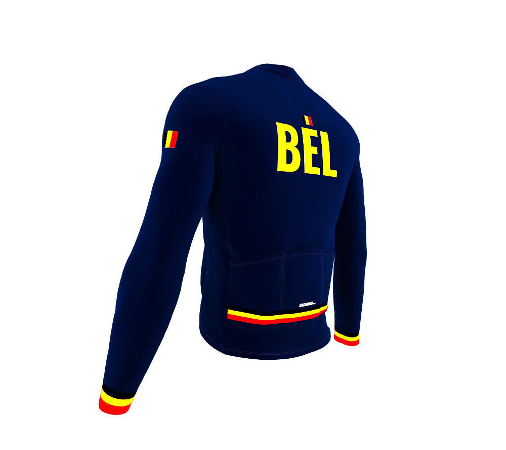 ScudoPro Pro Thermal Long Sleeve Cycling Jersey Country CODE Belgium Blue | Men and Women