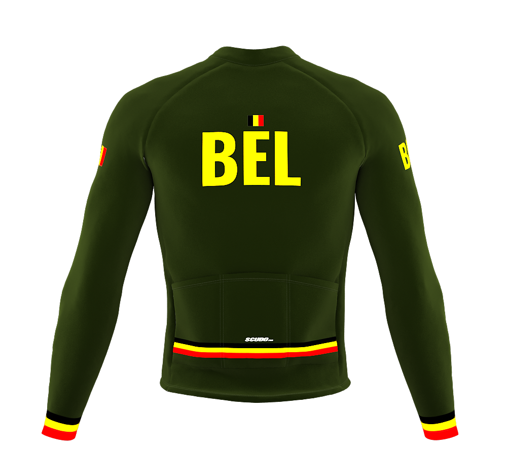 ScudoPro Pro Thermal Long Sleeve Cycling Jersey Country CODE Belgium Green | Men and Women