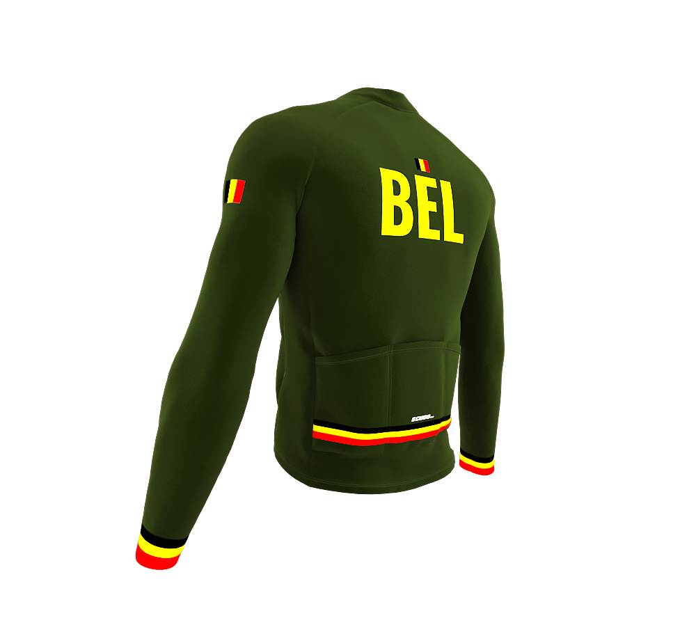 ScudoPro Pro Thermal Long Sleeve Cycling Jersey Country CODE Belgium Green | Men and Women