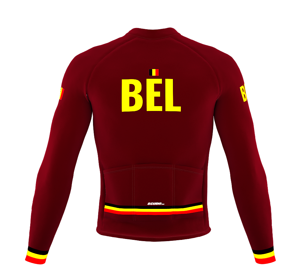 ScudoPro Pro Thermal Long Sleeve Cycling Jersey Country CODE Belgium Vine | Men and Women