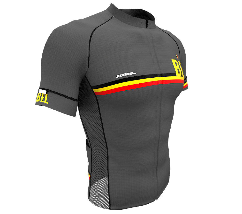 Belgium Gray CODE Short Sleeve Cycling PRO Jersey for Men and Women