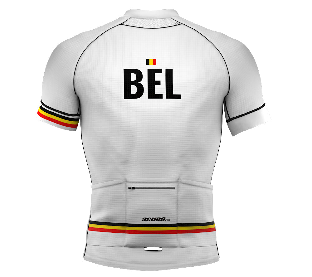 Belgium White CODE Short Sleeve Cycling PRO Jersey for Men and Women
