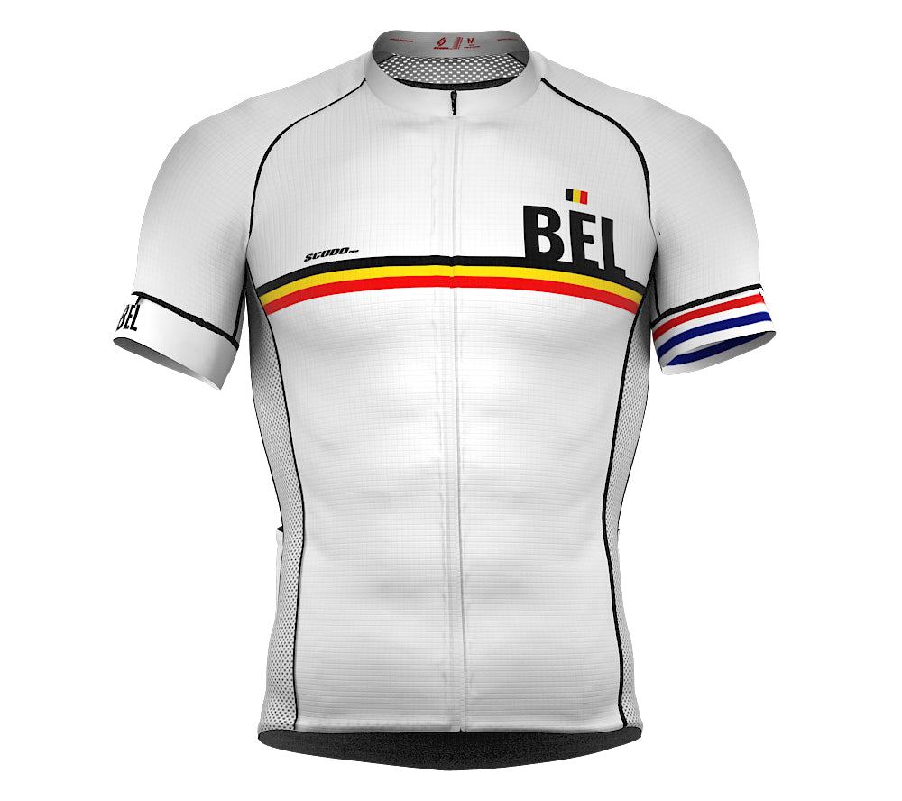 Belgium White CODE Short Sleeve Cycling PRO Jersey for Men and WomenBelgium White CODE Short Sleeve Cycling PRO Jersey for Men and Women