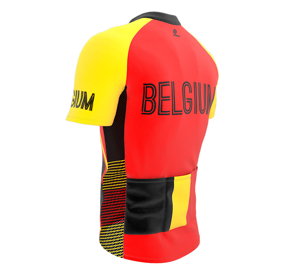 Belgium  Full Zipper Bike Short Sleeve Cycling Jersey