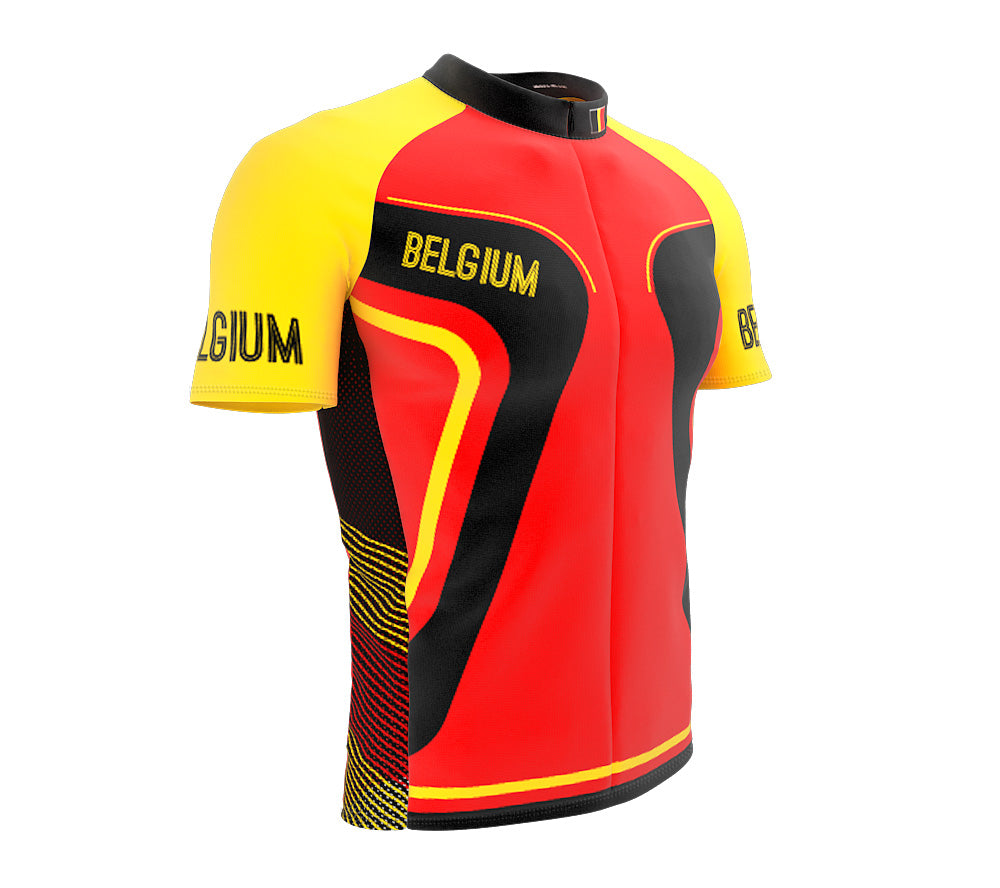 Belgium  Full Zipper Bike Short Sleeve Cycling Jersey