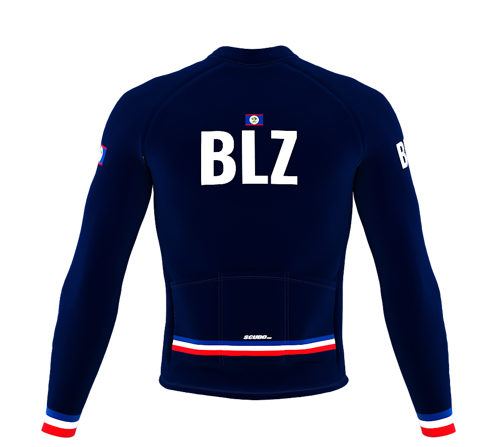 ScudoPro Pro Thermal Long Sleeve Cycling Jersey Country CODE Belize Blue | Men and Women