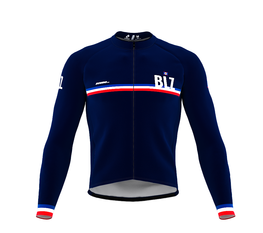 ScudoPro Pro Thermal Long Sleeve Cycling Jersey Country CODE Belize Blue | Men and Women