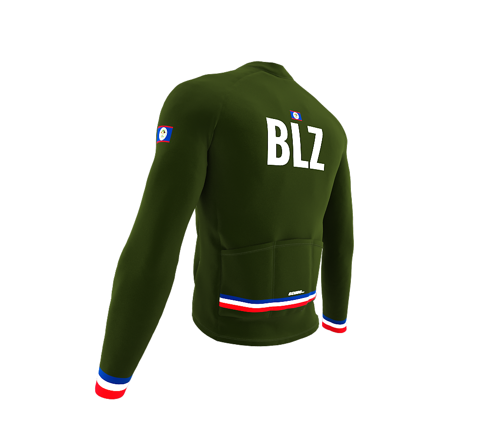 ScudoPro Pro Thermal Long Sleeve Cycling Jersey Country CODE Belize Green | Men and Women