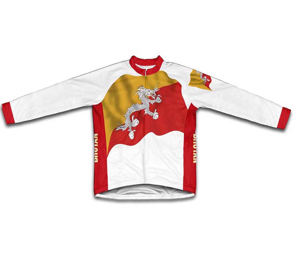 Bhutan Flag Winter Thermal Cycling Jersey